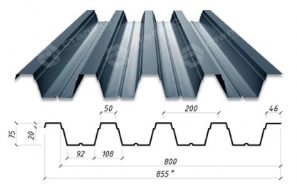 Профнастил H-75 RAL 7024